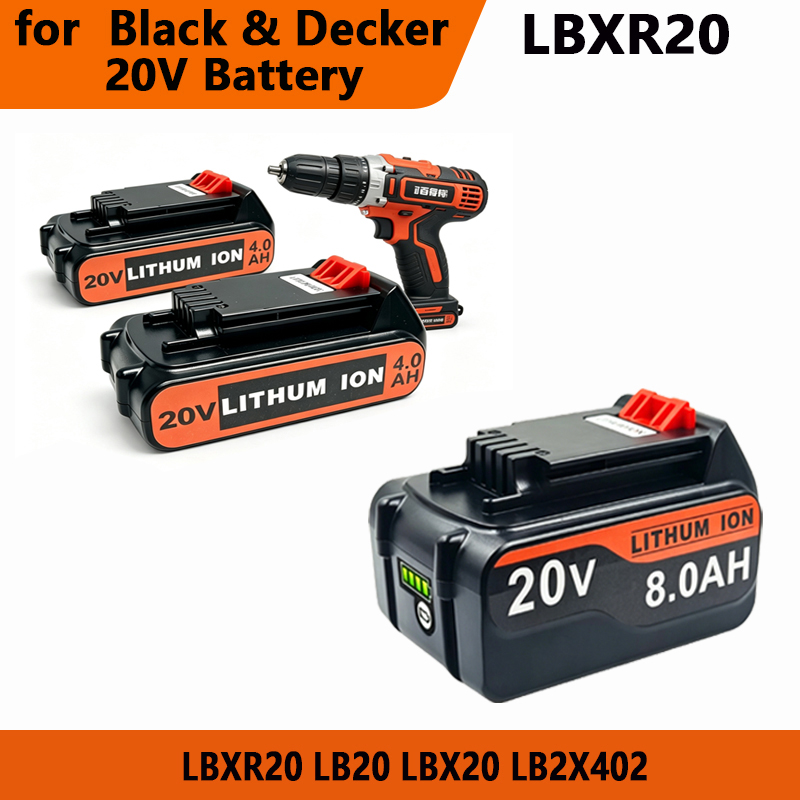 Black+Decker Tool 20V Max - 3/4/6/8Ah 장시간 사용 가능한 BL2018 리튬