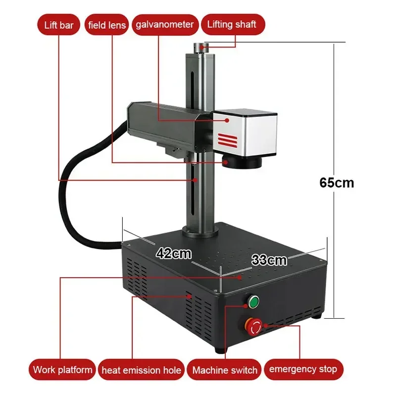 Industrial Laser Marking Machine - 20W 30W 미니 데스크탑 맥스 파이버