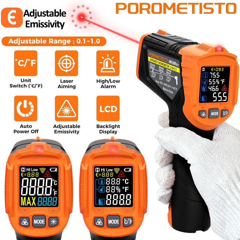 Industrial Laser Thermometer - -50~380C 적외선 온도계 -50~800C 전문가용 디지털