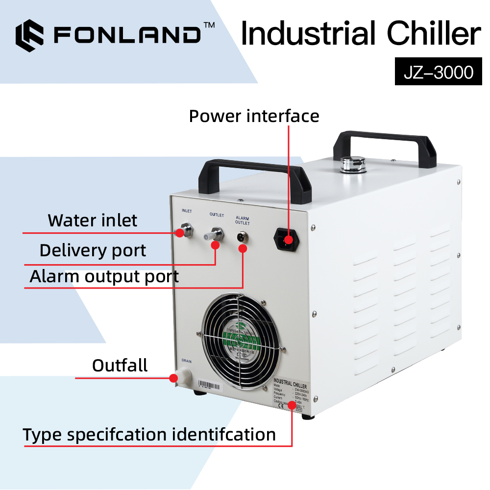 Laser Industrial Chiller - FONLAND JZ-3000 DG110V AG220V 산업용 워터