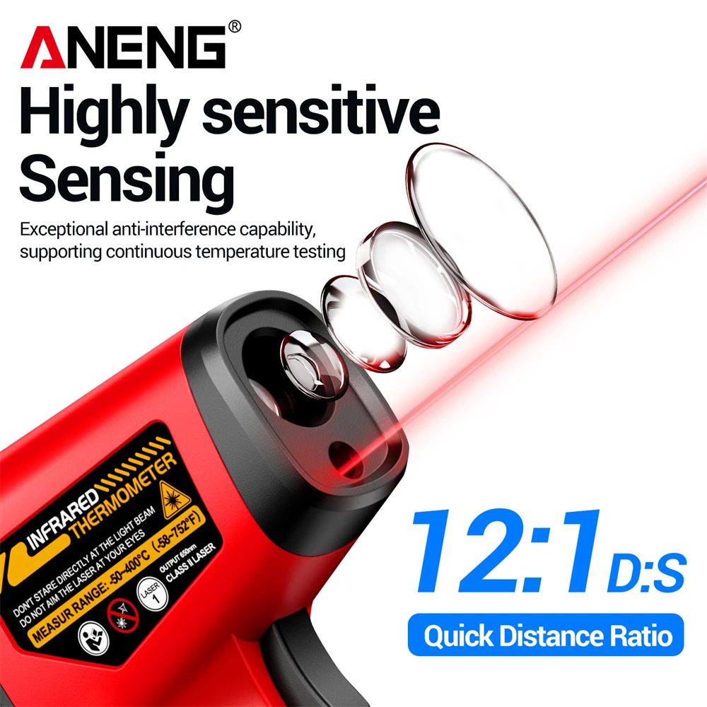 ANENG TH204 비접촉식 적외선 온도계, 휴대용  - Industrial Laser Thermometer 리뷰 및 가격